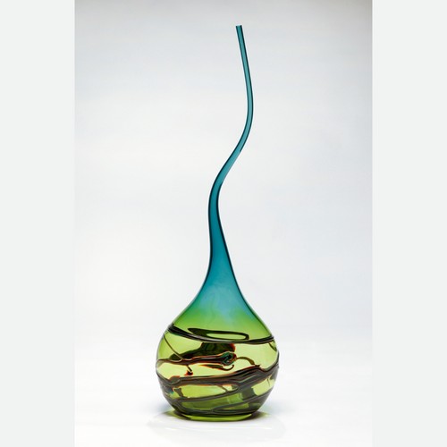 Click to view detail for VC-009 Goccia Vase Lime/Steel $1100